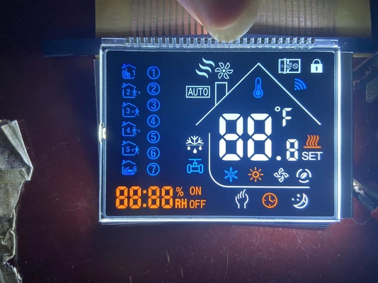Op maat gemaakte negatieve 12 O Clock VA LCD Display Transmissive Digit Graphic LCD Glass Va Panel Voor thermostaat