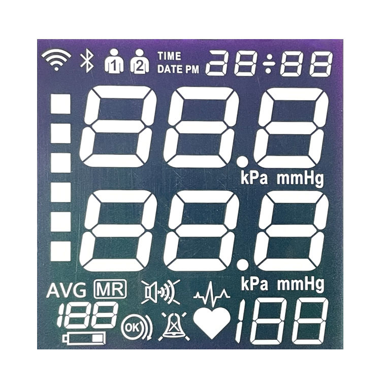 Fabrieksverkoop TN Segment LCD Zwart-wit Segment Code Sphygmomanometer Aanpasbaar scherm