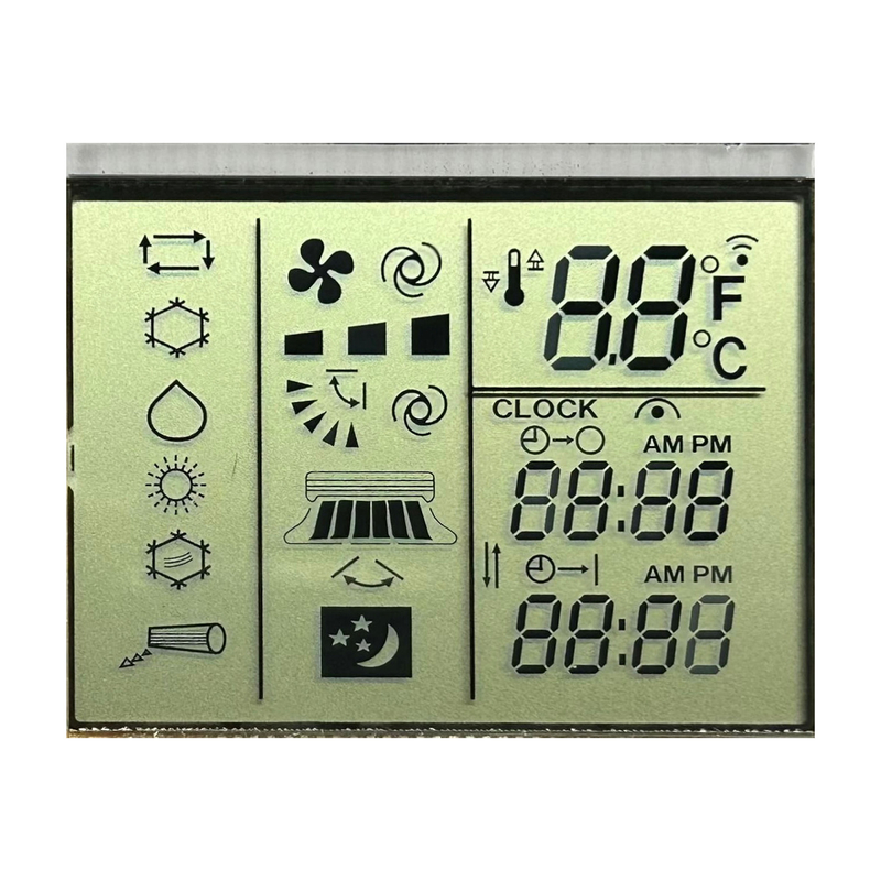 3.0 V Positief reflecterend TN-segment LCD airconditioner afstandsbediening Temperatuurbediening