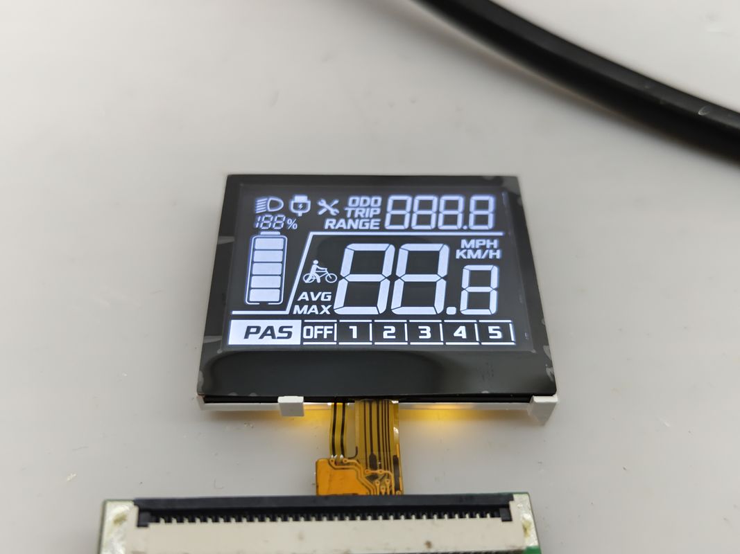 Fabrieksverkoop 7 Segment VA COG LCD-module Op maat gemaakte negatieve voor elektrische fiets