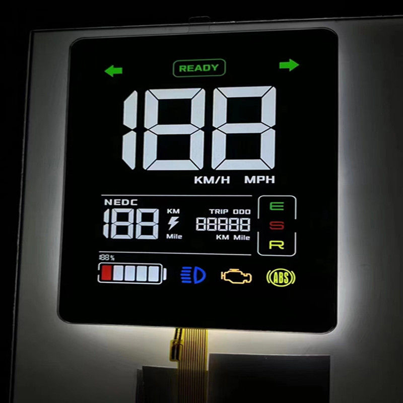 Custom VA Zwart Segment LCD Display Gedrukt Kleur Voor Auto Dashboard 7 Segment Display 4 Digit LCD Display PIN Connect