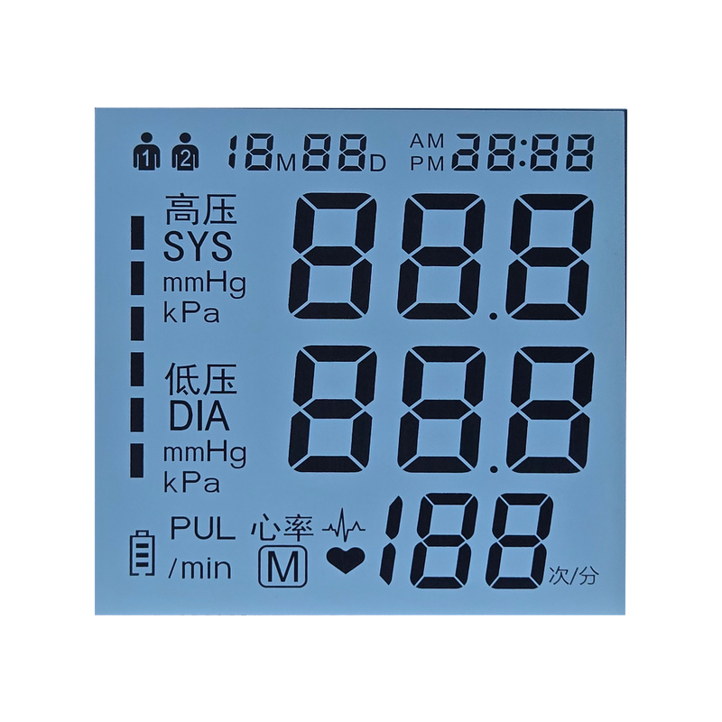Aangepaste ROHS -compatibele LCD 7 -segment voor medische apparatuur aangepast HTN FSTN TN LCD Display