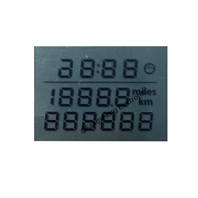 Aangepast LCD-scherm voor snelheidsmeter OEM ODM Segment LCD-scherm voor motorfietsen TN Monochroom LCD
