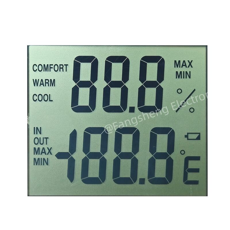 Custom TN Positive Transflective Segment LCD voor thermometer en hygrometer OEM Segment LCD Display Panel TN STN HTN VA FSTN Reflectief