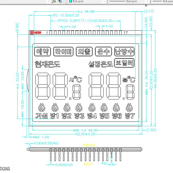 OEM HTN LCD-scherm Fabriek htn lcd-leveranciers Segment LCD-scherm Segment LCD-scherm TN / HTN / FSTN / VA voor thermostaat