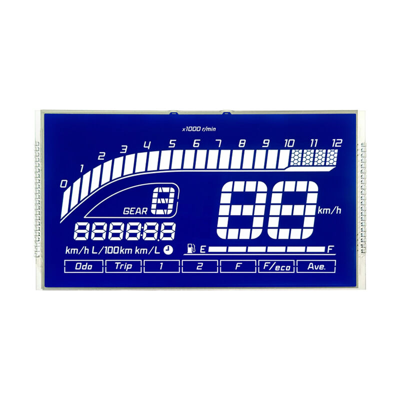 Aangepaste HTN LCD blauw scherm 7 segment LCD-scherm HTN negatief segment LCD-paneel voor snelheidsmeter