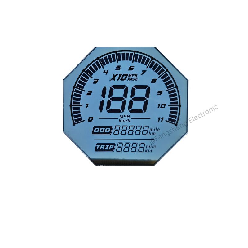 Aangepaste onregelmatig gevormde HTN-scherm voor motorfietsen 6 uur 7 segment LCD-glaspanelen