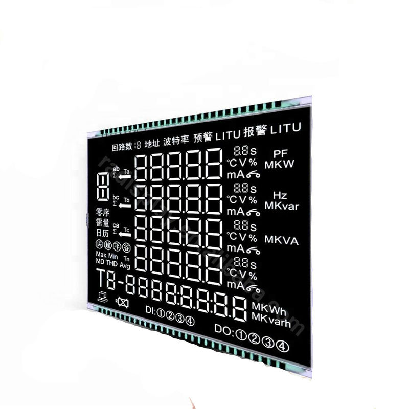 de Vertoning van 3.3V VA LCD met Matel-Spelden sluit het Zwarte Achtergrondlcd Scherm voor Energiemeter aan