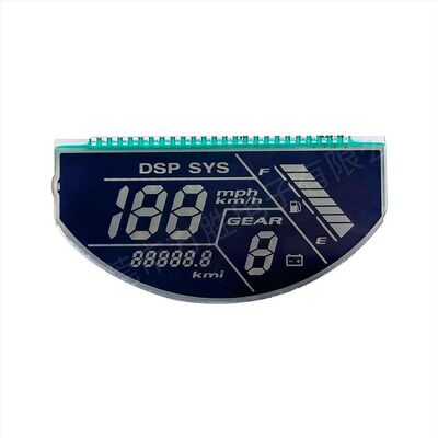 Aangepaste blauwe film motorfiets lcd-scherm lcd-monochroom displays halfrond snelheidsmeter lcd-scherm